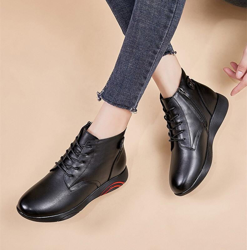Autumn Thin Single-Layer Boots Leather Short Boots 2021 New Short Tube Low Tube Martin Shoes Soft Bottom 41 Waterproof 42 Large Size 43