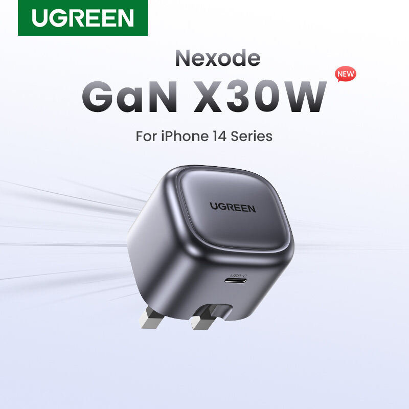 UGREEN PD 30W GaN Fast Charger Type-C Charger for iPhone 14 13 Pro Max iPhone 14 Plus/iPhone 12 Pro Max/SE/11/iPhone 8 and later, Pixel, SamSung Galaxy S23/S22/Note 10, iPad Mini/Pro