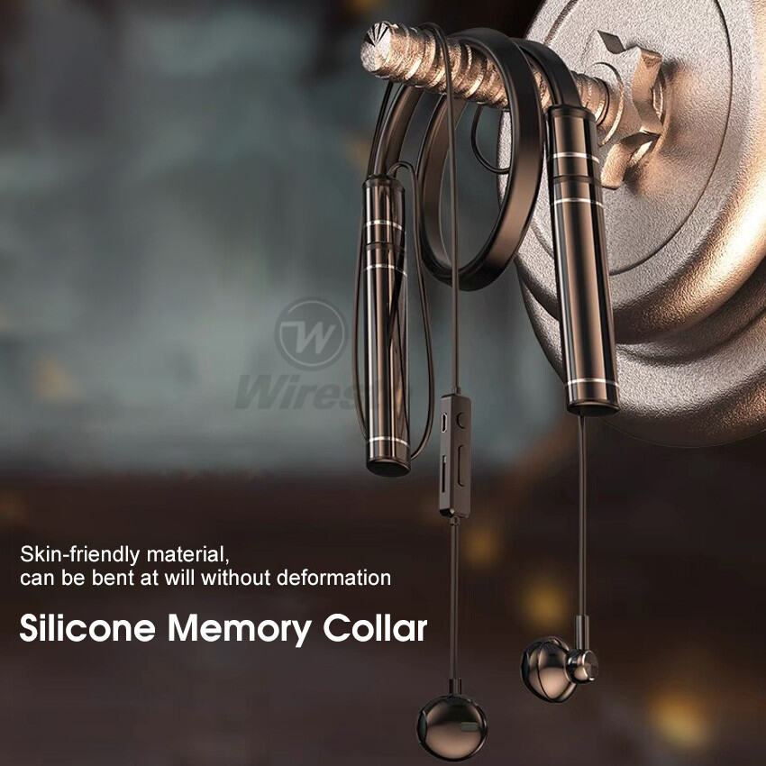 Wiresto TWS Earphone Half In-Ear Headphones Bluetooth 5.3 Earphones Neck Hanging Earbuds Waterproof Sport Earphone HIFI Stereo Headset Support TF Card