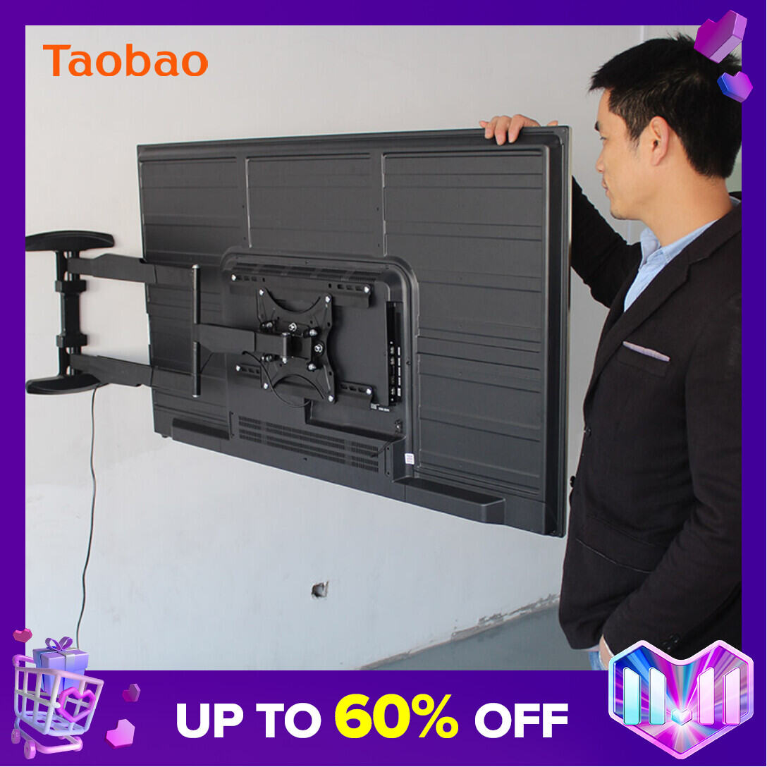 LCD TV Rack Retractable TV Rack 90-Degree Rotating Wall Hanging Bracket 32-65 Inch Suitable for Xiaomi Hisense