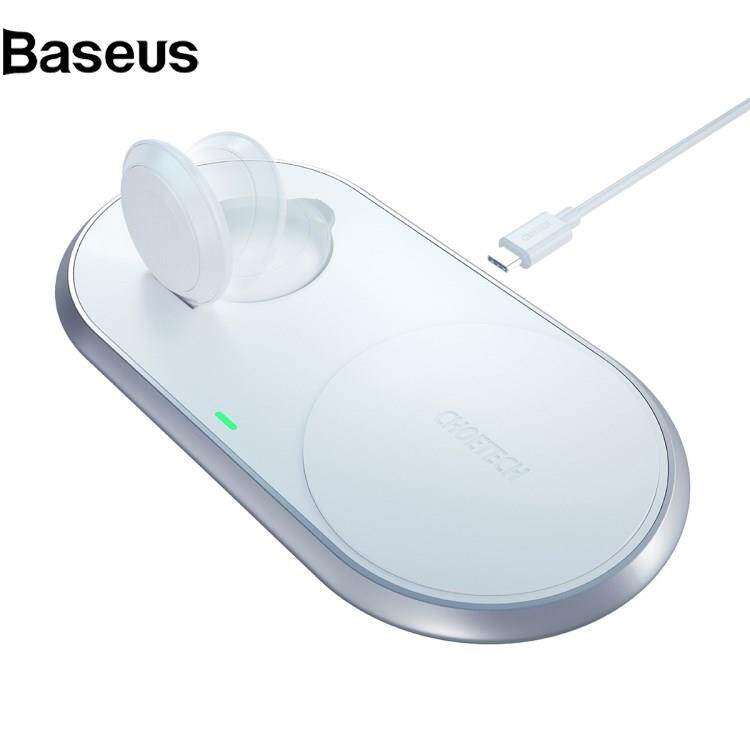 Baseus CHOETECh MFI Certificated 15W 2-in-1 Phone Watch Earphone Wireless Charger Qi Wireless Charging Dock