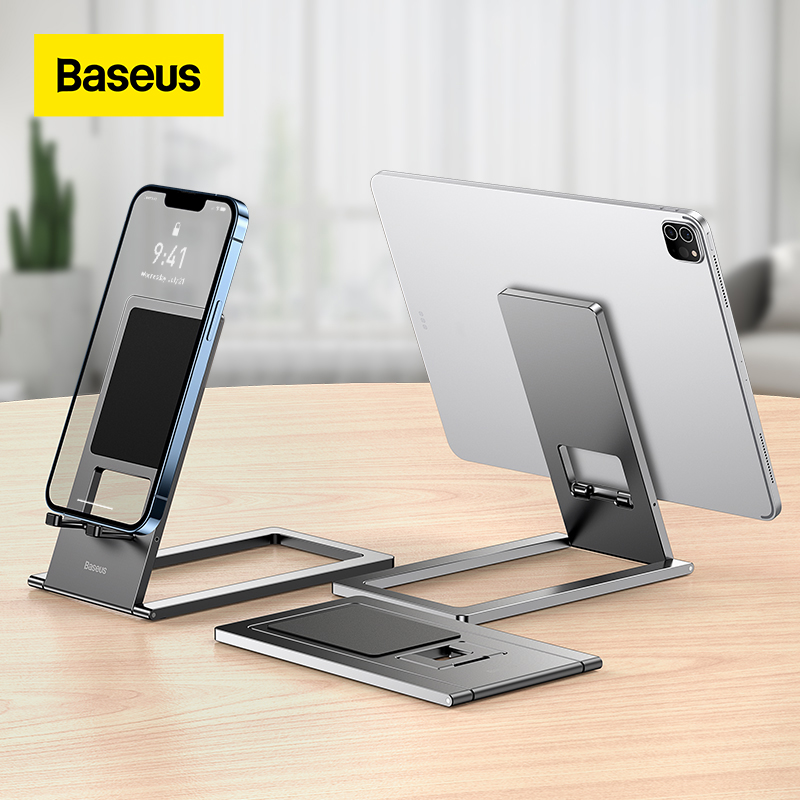 Baseus Foldable Phone Holder Tablet Holder Desktop Stand Metal Universal For iphone iPad HuaWei Portable Cellphone Support