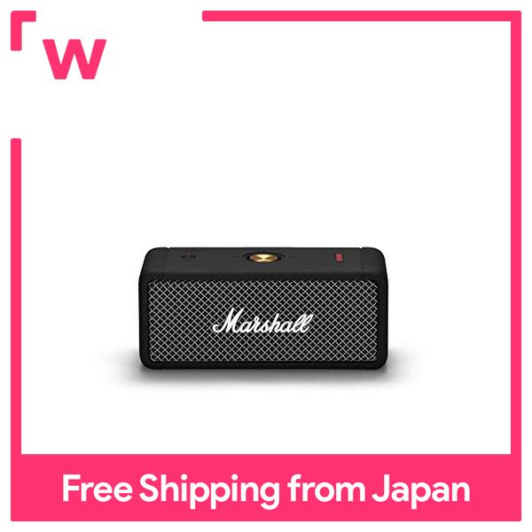 Marshall Wireless Portable Waterproof Speaker Emberton Black Continuous Playback 20 Hours / IPX7 Waterproof / Small / Fast Charge