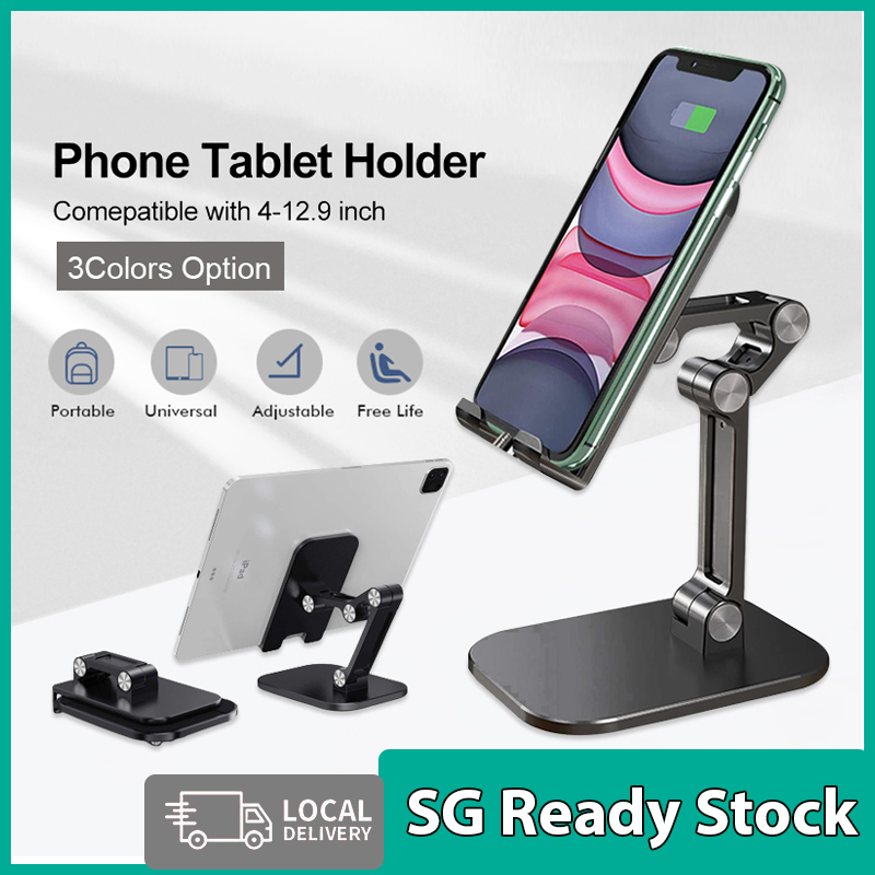 Upgrade Folding Phone Stand Desktop Tablet Mobile Handphone Base Dock Holder Height Angle Adjustable Live Video Bracket For Android IOS Ipad