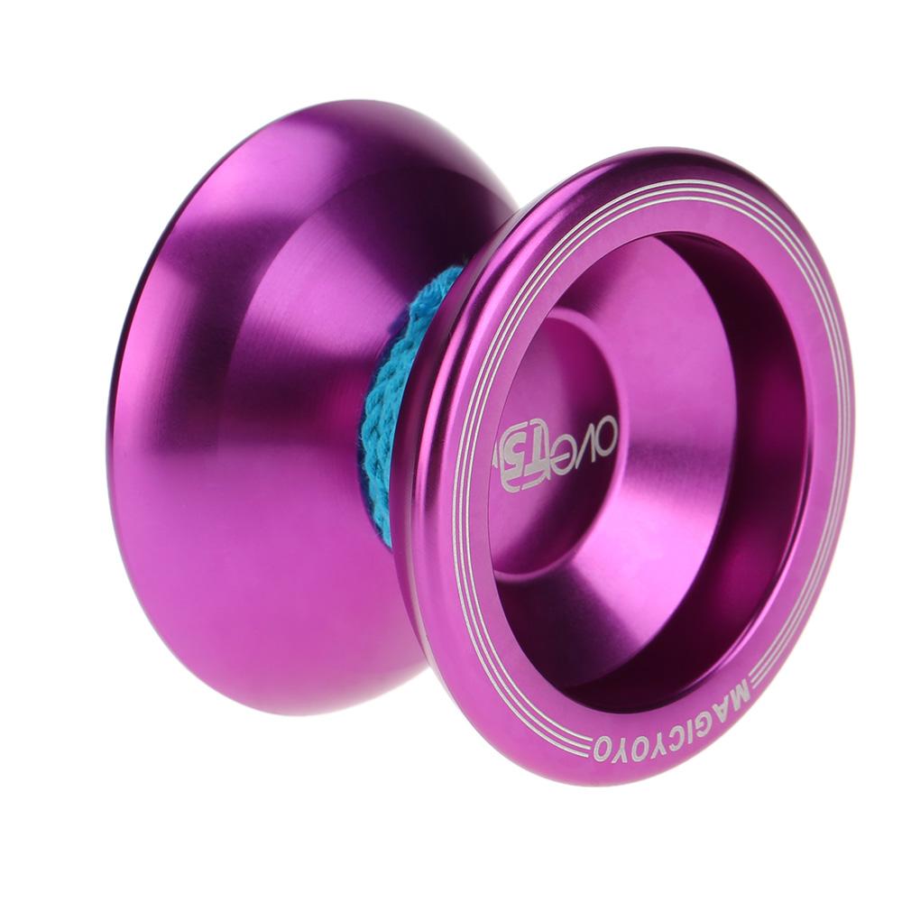 Professional Magic Yoyo T5 Overlord Aluminum Alloy Metal Yoyo 8 Ball KK Bearing with String for Kids Purple