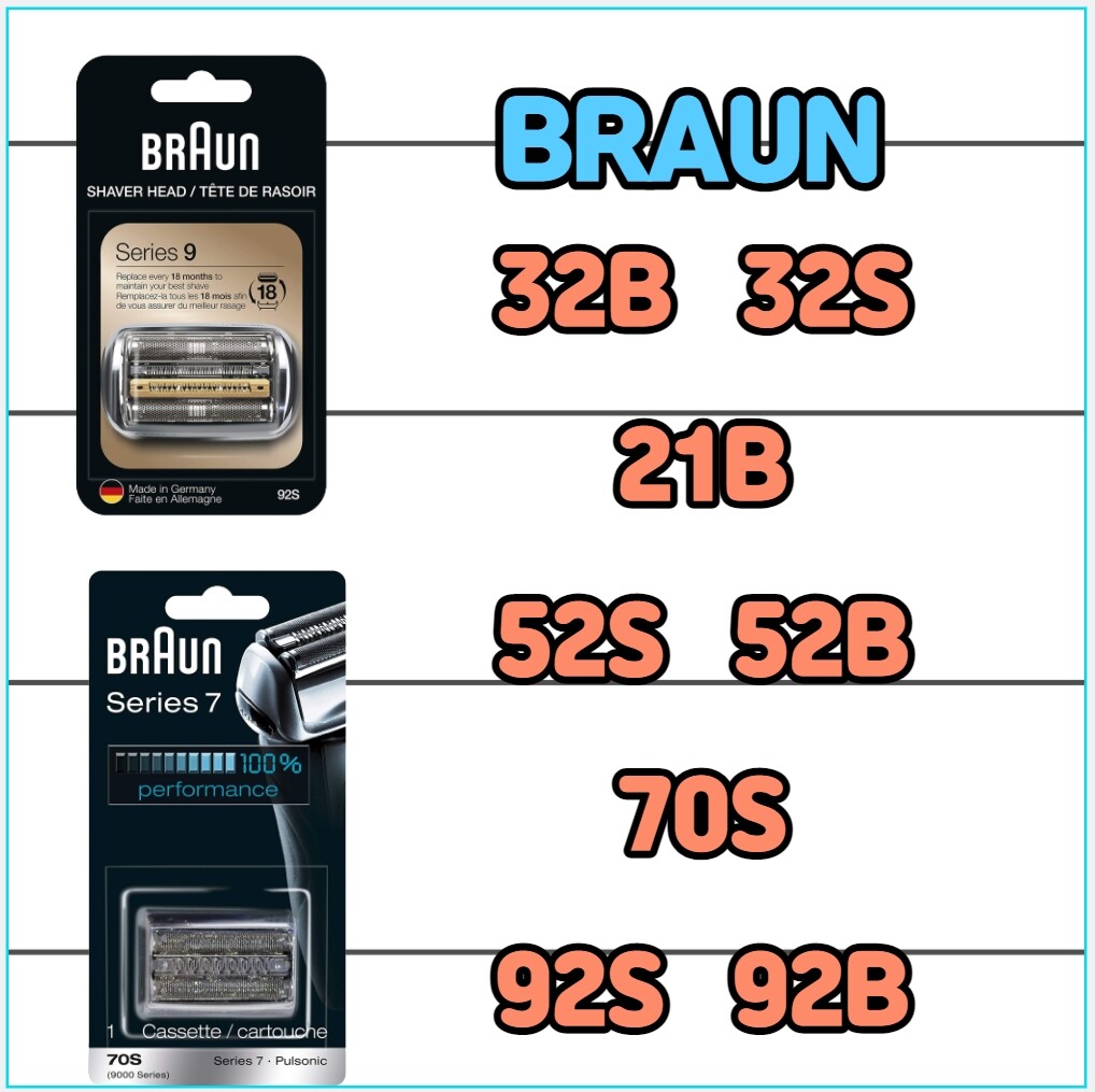 BRAUN 32B 32s 21b 52s 52b 70s 92s 92b Series 3 Foil & Cutter Cassette Replacement