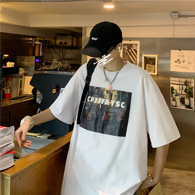 5XL t shirt Men Oversize Korean Style Graphic Print Plus Size tshirt Casual Fashion Tops