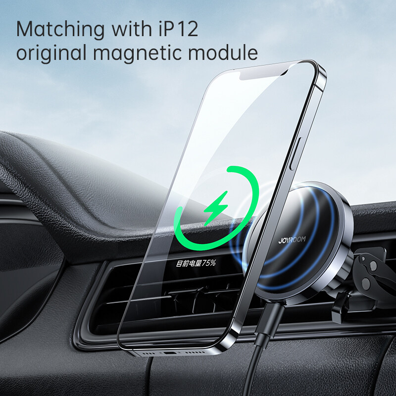 Joyroom 15W Car Charger Fast Charging Magnetic Wireless Car Charger For IPhone 13 Pro Max  IPhone 12 Mini Bracket QI Wireless Charger Phone Mount