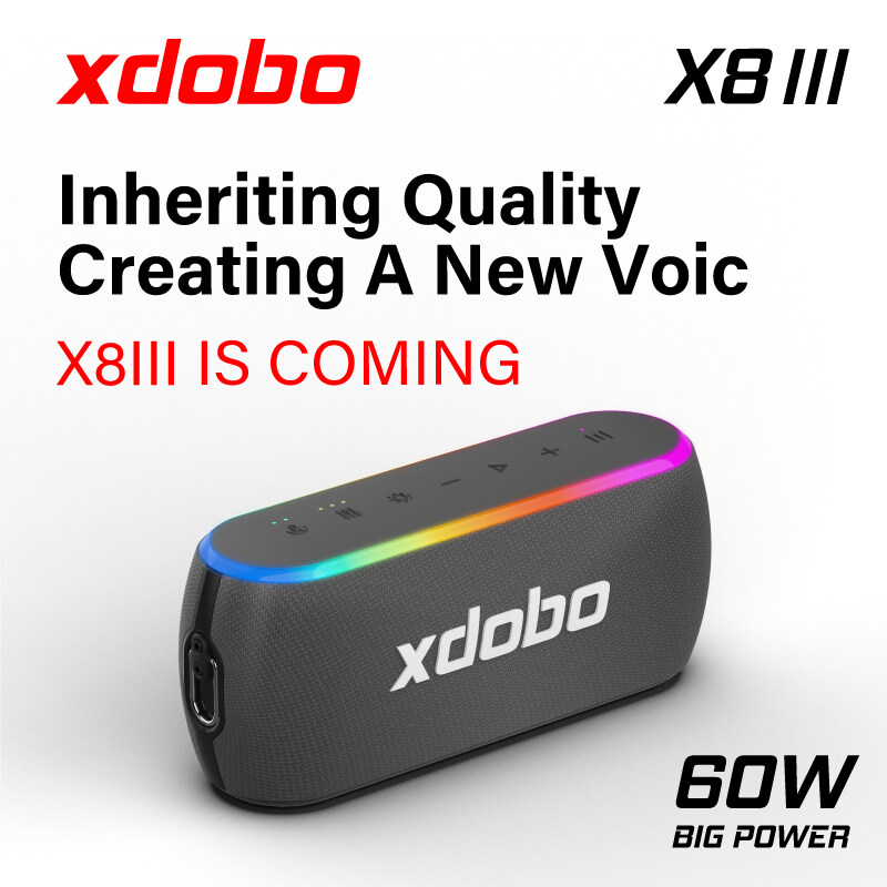 XDOBO X8iii 60W Upgrade Wireless Bluetooth Speakers TWS Mode Speakers Deep Bass Speakers IPX7 Waterproof Outdoor Indoor Speakers