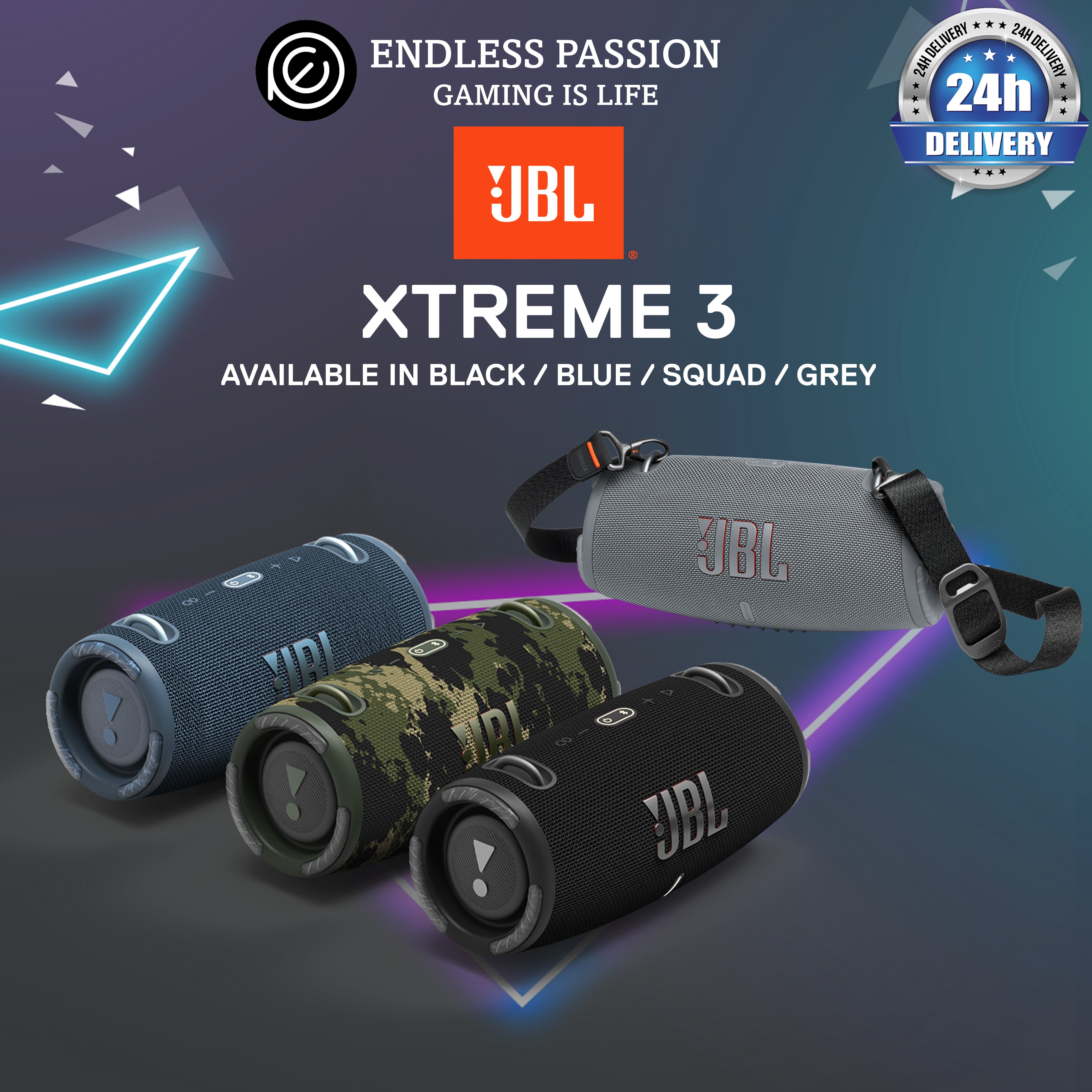 JBL Xtreme 3 Portable Bluetooth Speaker, Powerful Sound and Deep Bass, IP67 Waterproof, 15 Hours of Playtime, Powerbank, JBL PartyBoost for Multi-speaker Pairing