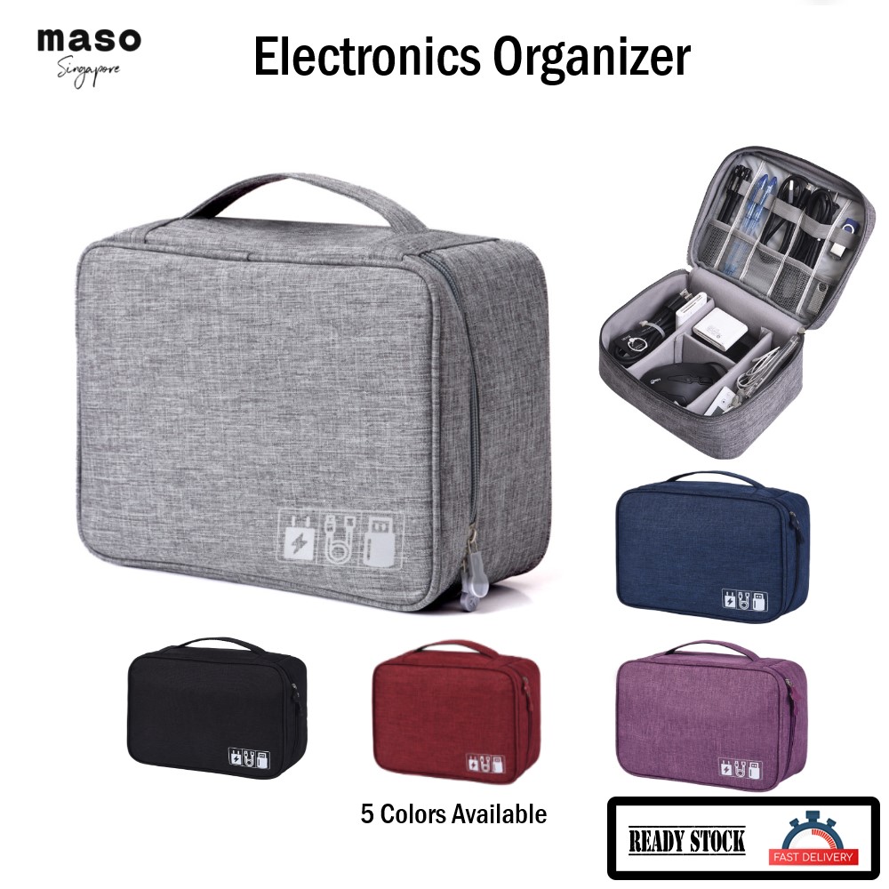 [Maso] Electronic Organizer Travel Universal Cable Organizer Electronics Accessories Cases for Cable, Charger, Phone, USB, SD Card