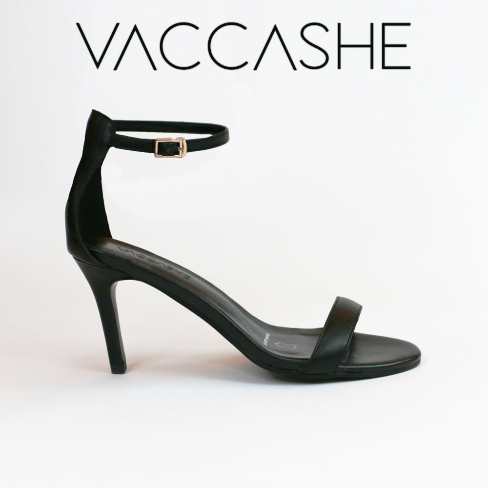 VACCASHE - DARK BEAUTY/ PLAIN BEAUTY - GENUINE LEATHER ANKLE STRAPS HEELED SANDALS STILETTO HEELS