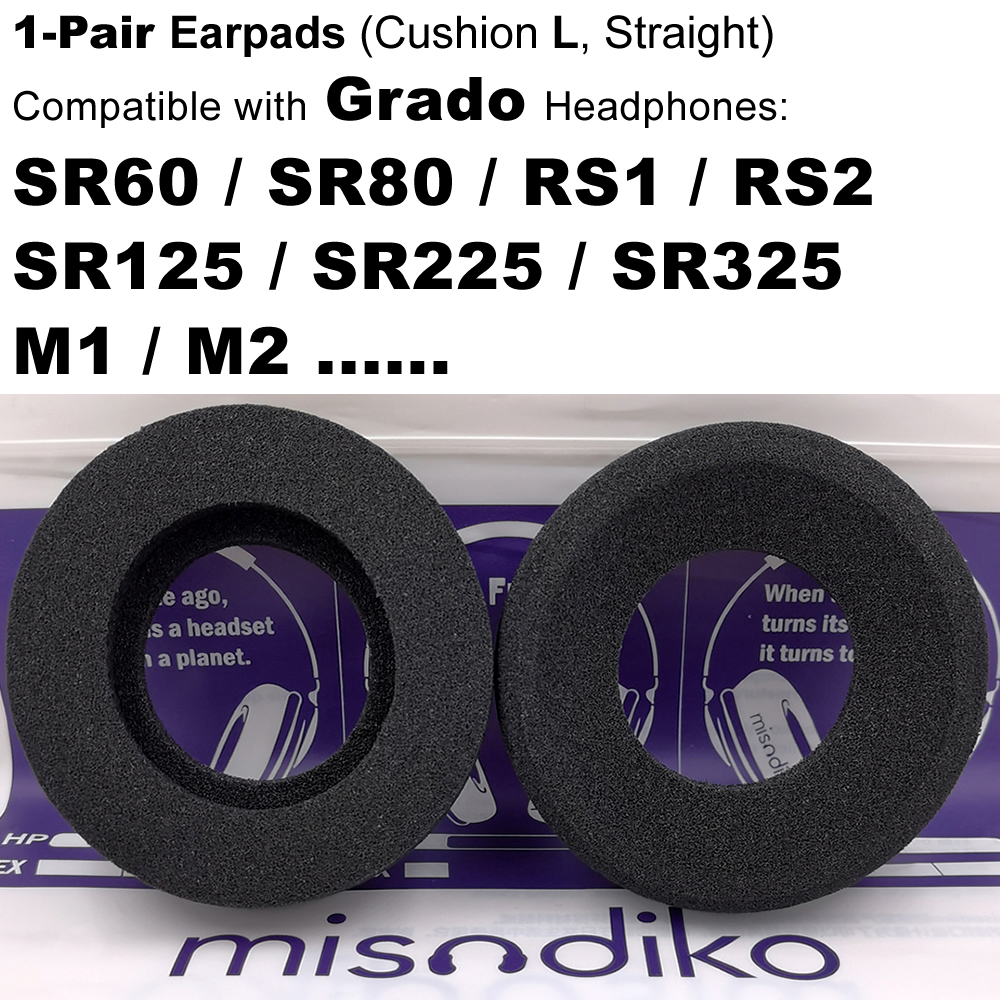 misodiko Foam Earpads Replacement for Grado SR60, SR80, RS1, RS2, SR125, SR225, SR325 Headphones (Cushions L)