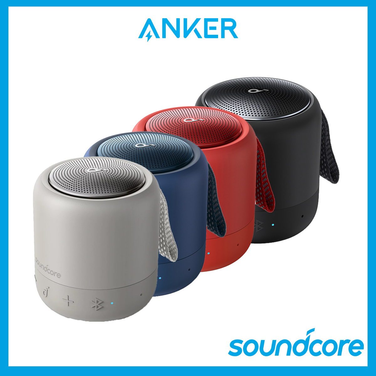 Anker Soundcore Mini 3 Bluetooth Speaker, BassUp and PartyCast Technology, USB-C, Waterproof IPX7, and Customizable EQ