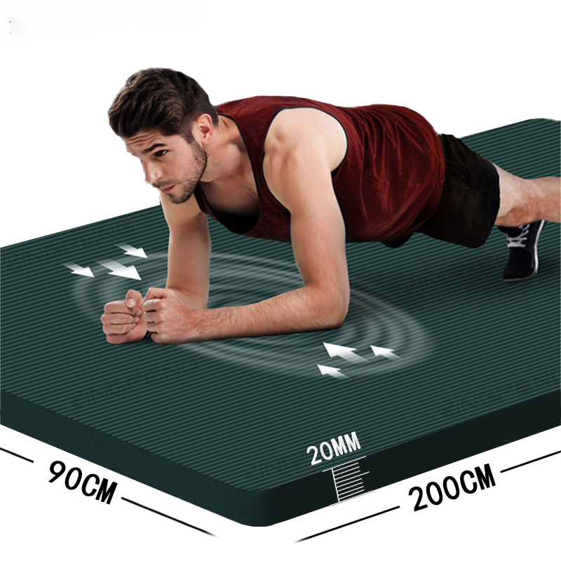 Thicke Yoga Mat for Men Non-Slip Men's Fitness Mat High Density 200mm Exercise Mats for Gym Home Fitness Gymnastics Exercise