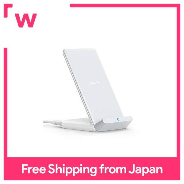 Anker PowerWave 10 Stand (improved version) Wireless charger Qi certified iPhone 12/12 Pro Galaxy Various support Up to 10W output (white)