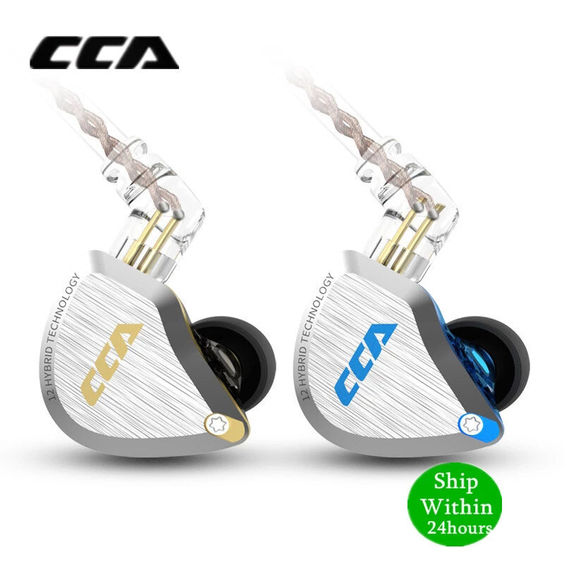 New CCA C12 5BA+1DD Hybrid Metal Headset HIFI Bass Earbuds In Ear Monitor Headphones Noise Cancelling Earphones C10 C16 ZSX A10