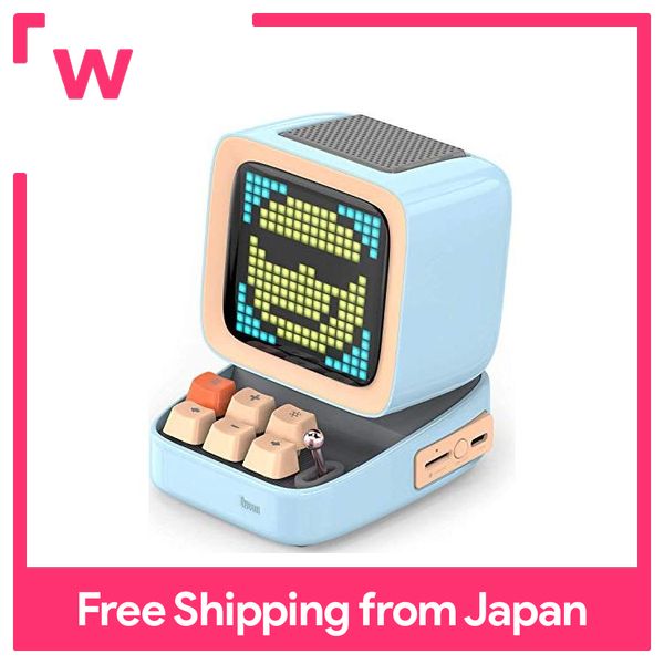 Divoom Ditoo Portable Bluetooth Speaker 3.55 inch LED Screen Pixel Display, DSP Wireless Speaker APP Control, Audio HD, Mechanical Keyboard, Port Micro SD, Blue