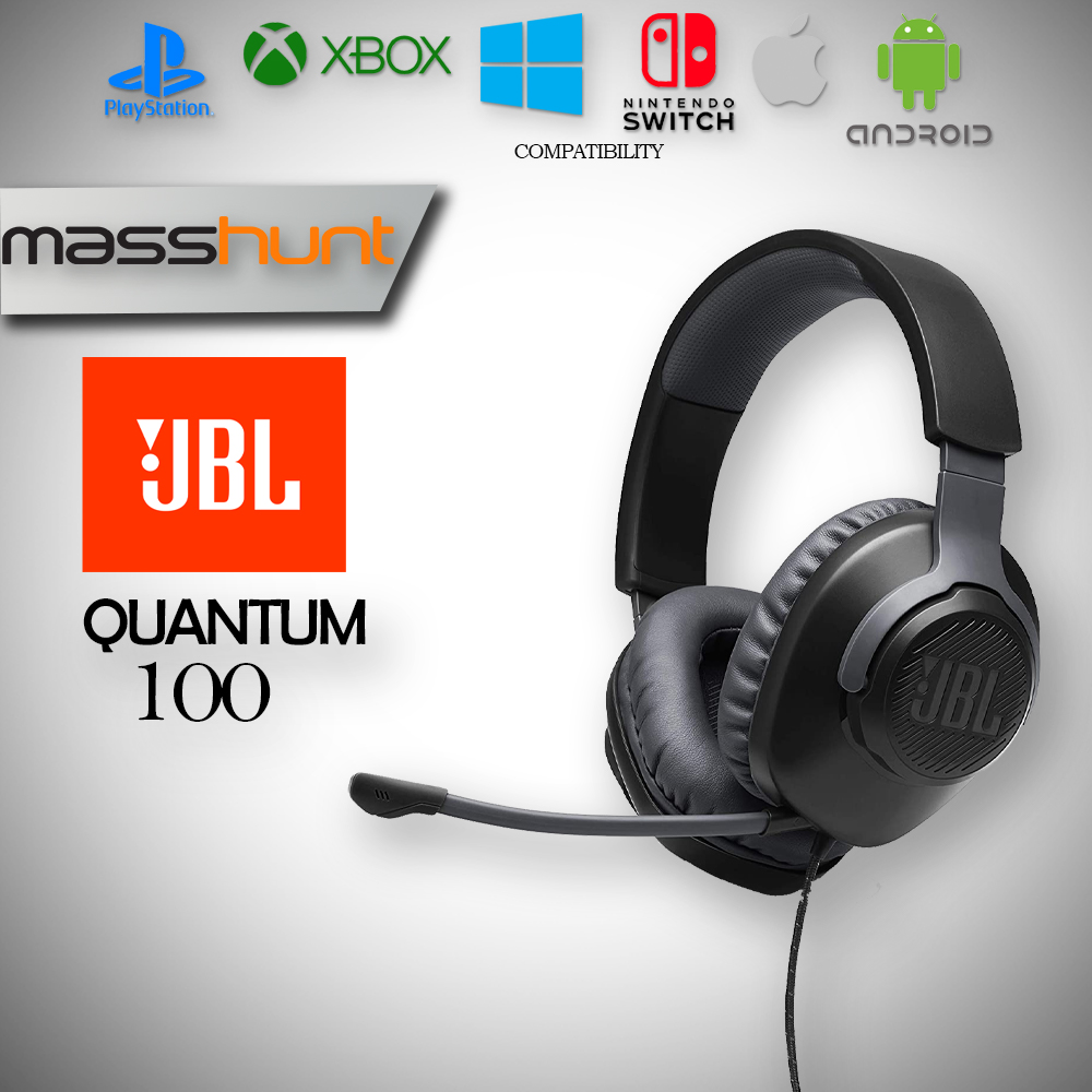 JBL Quantum 100 Gaming Headset with Detachable Microphone