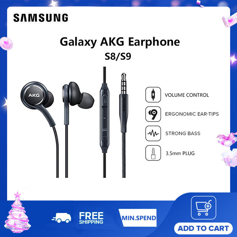 Samsung Galaxy S8 AKG Earphone Original EO-IG955 3.5mm Plug Headphones For S10 S9 S8 S8+ Note 8[1 Year Warranty]