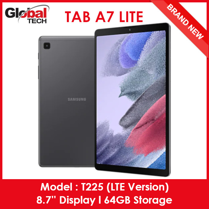 Samsung Tablet Galaxy Tab A7 Lite / Model T225 : LTE + WiFi Version / 64GB ROM + 4GB RAM / 8.7 inch Display