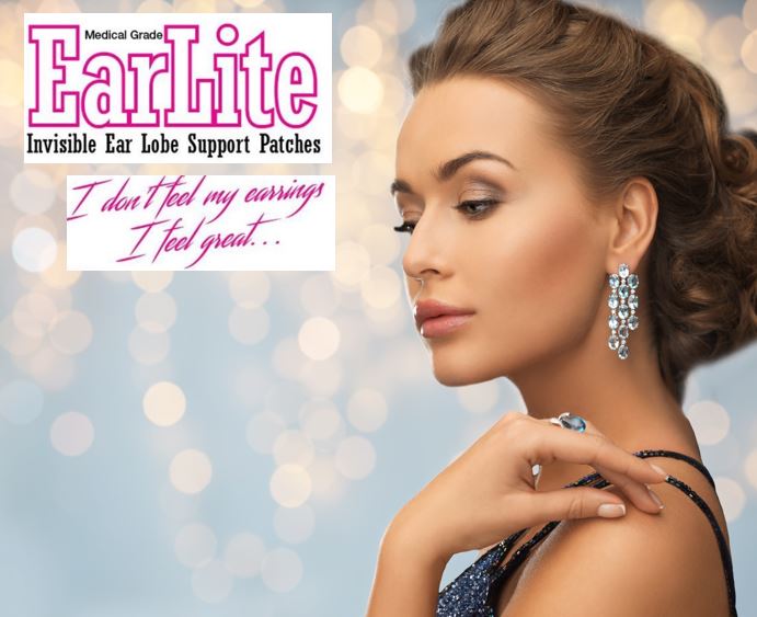 EarLite 30 Patches - Invisible support patches to prevent stretching and tearing of ear lobes from heavy earrings