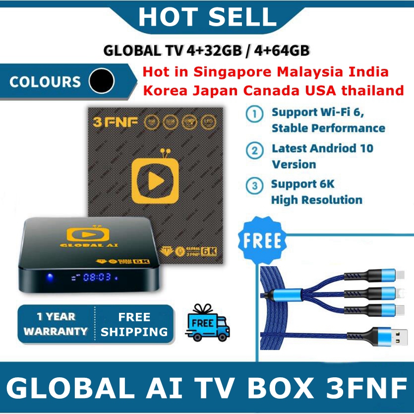 2022 New arrival Global AI 3FNF tv box android 10.0 4GB32GB ai voice control hot in HongKong TaiWan Singapore Malaysia Korea Japan Thailand USA India PK Evpad 6S