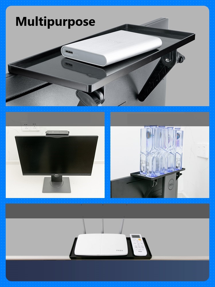TV Shelf Storage TV Caddy Bracket Stand Monitor Box Top Wall-mounted Rack Router Computer Monitor Screen To Receive Hole-free