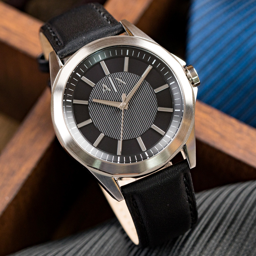 [Original] Armani Exchange AX2621 Black Leather Men's Analog Formal Watch