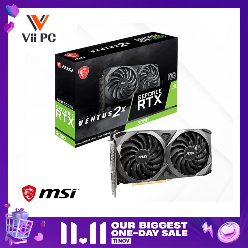 MSI Nvidia Geforce RTX 3060 RTX3060 3060 Ventus 2X 12G OC, 12GB GDDR6, HDMI, 3x DP Graphic card