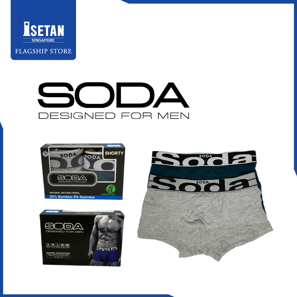 Soda 2 Piece-Pack Bamboo fiber Waist Band Shorty Trunks