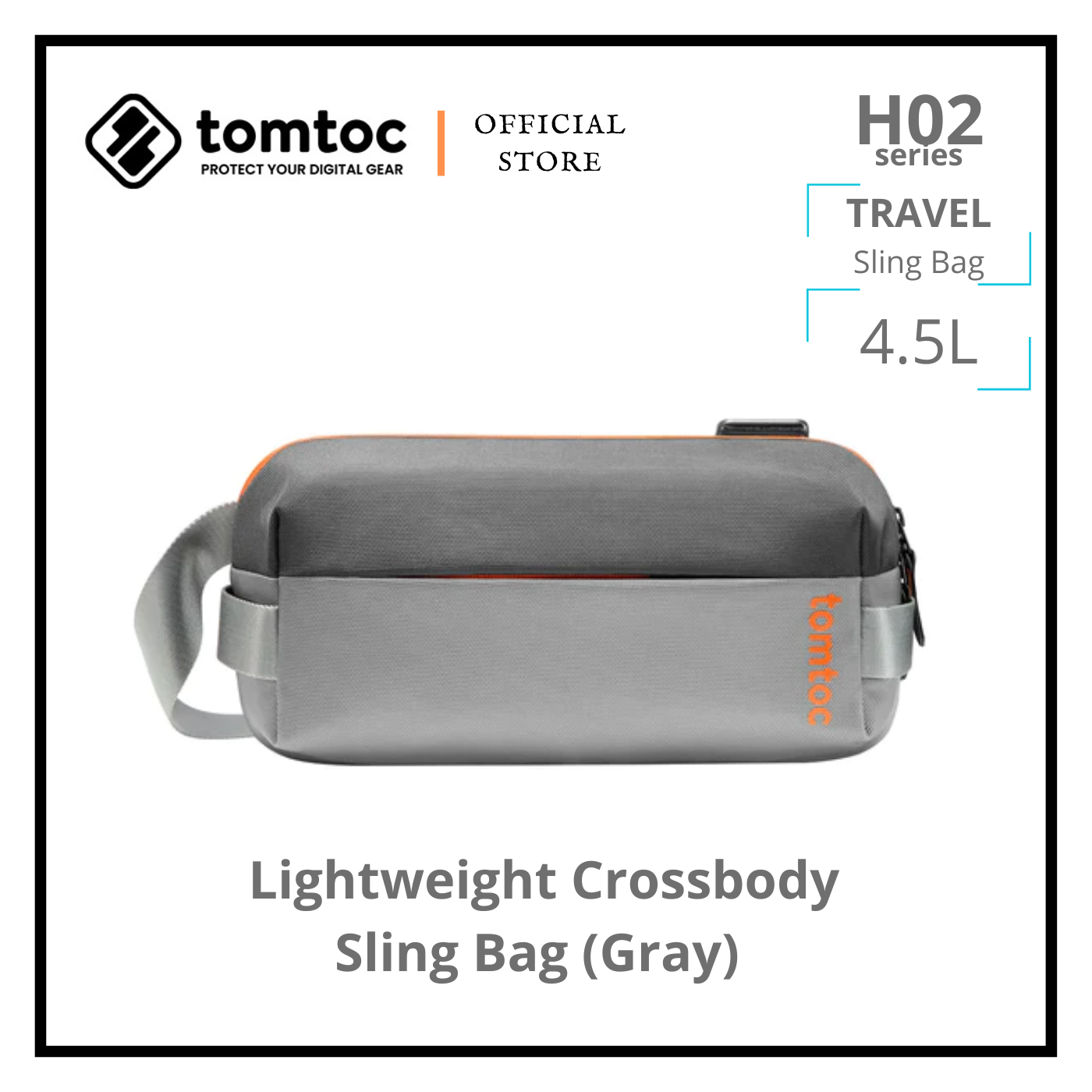 tomtoc H02 URBAN SLING BAG WITH 8-INCH MINIMALIST EDC DESIGN
