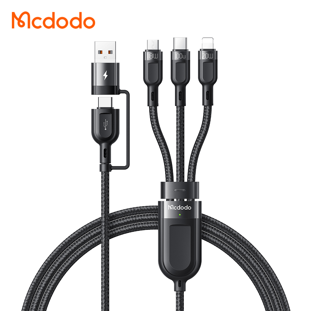 Mcdodo 100W 3in2 USB C Cable For Lightning iPhone 13 12 11 6A Fast Charger Cord Micro USB Type C Cable For Samsung Huawei Xiaomi