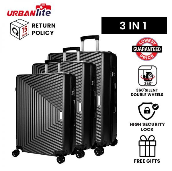 [SG Ready Stock] URBANlite Trapez 3 In 1 Bundle 360° 8 Wheels Spinner Luggage - ULH9913 3 Working Days For Delivery By Universal Traveller