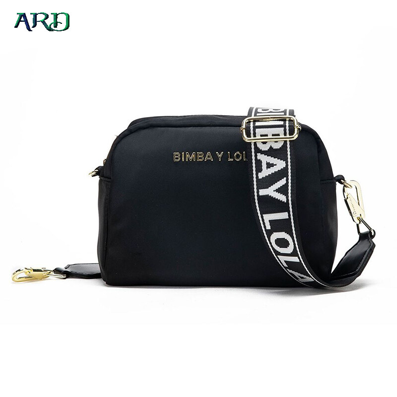 FX Women Shoulder Bags Bimba Y LOLA Crossbody Bag Letter Design Wide Shoulder Strap Nylon Bag for Daily Casual