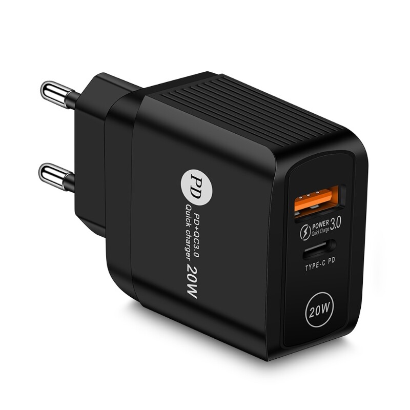 Universal Quick Charge 3.0 PD USB Charger 20w Type C Fast Charger Power Adapter Travel Charging Head US/UK/EU Plug