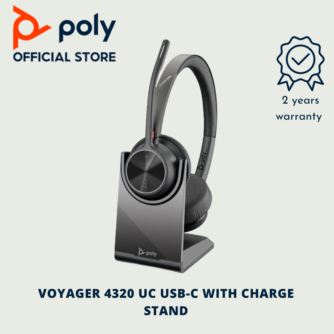 [NEW MODEL] Poly / Plantronics VOYAGER 4320 SERIES USB-A/USB-C Headset 218475-02/218476-02/218478-02/218479-02 2 Years Local Warranty - Poly Official Store