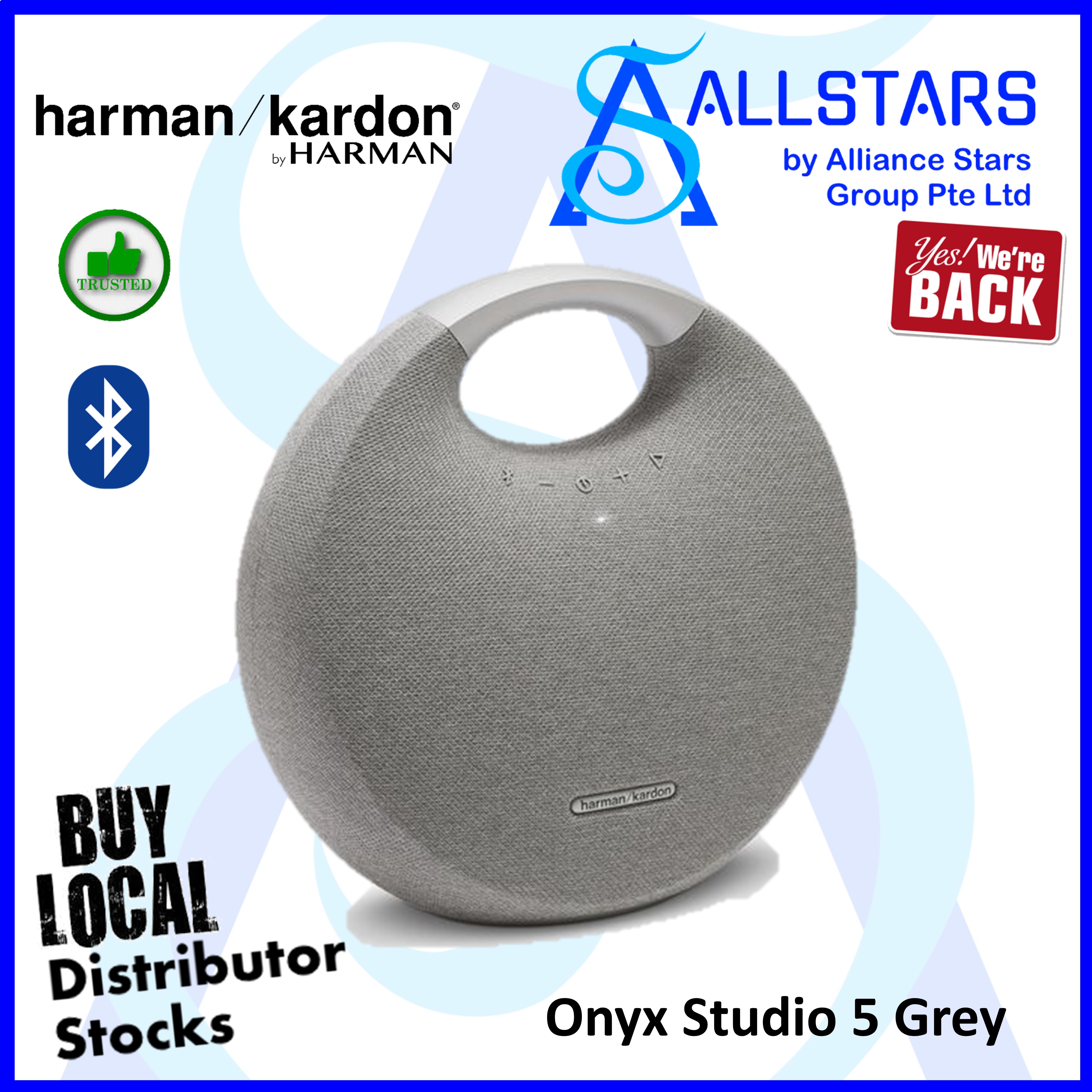 (ALLSTARS : We Are Back Promo) Harman/Kardon JBL Gray Onyx Studio 5 Bluetooth Speaker (HKOS5GRYAS) (Warranty 1year with IMS)