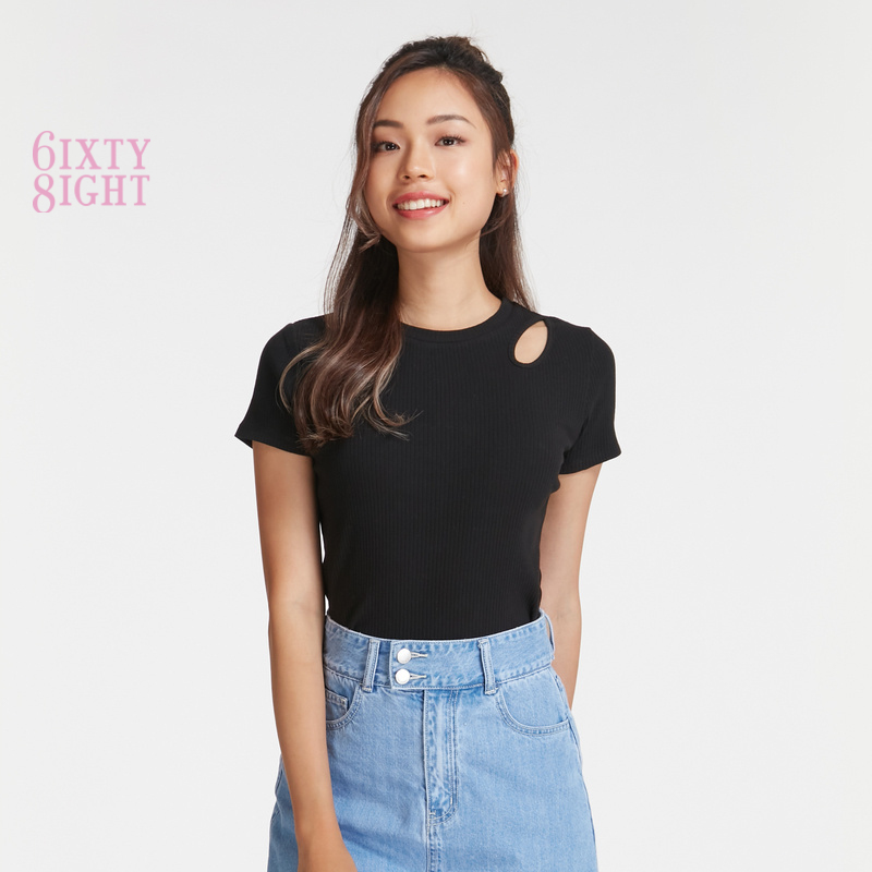 6IXTY8IGHT MODICA Cotton Crop Top Apparel Tee TP09037