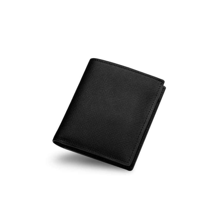 Maverick &amp; Co. - Cosmopolitan RFID Protected Slim Pocket Saffiano Leather Unisex Wallet Black