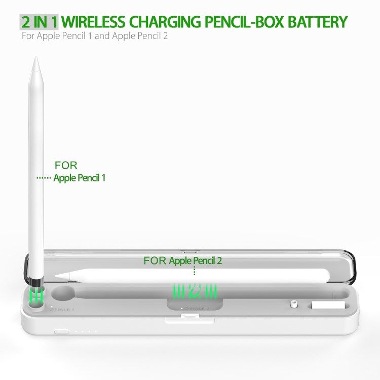 LEMONDA Wireless Charger Compatible with Apple Pencil (2nd Generation) / (1st Generation) USB Wireless Charging Pencil Box
