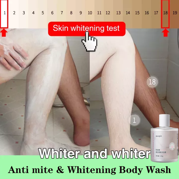 (Anti mite whitening artifact) Whitening body wash the whole body Whitening Shower Gel repair and whiten after sunburn,remove black skin and Chicken Skin Whitening Shower Gel 230ml