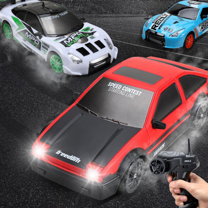 [Flash Sale] Kmoist RC Drift Car 1:24 2.4G AE86 GTR Model Toy Wireless Remote Control Stunt Cars High Speed Racing Vehicles with Replaceable Tires Toys For Kids Boys Gift