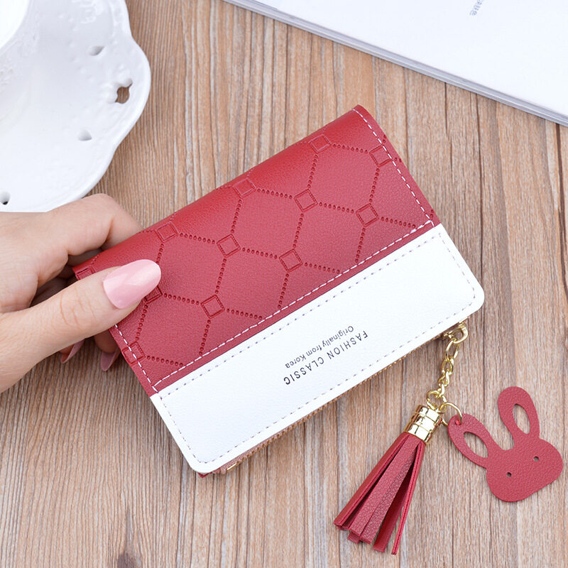 QuXis New Ladies Wallet Short Ladies Coin Purse Fashion Ladies Wallet Card Holder Small Ladies Wallet Ladies Buckle Mini Clutch For Girls