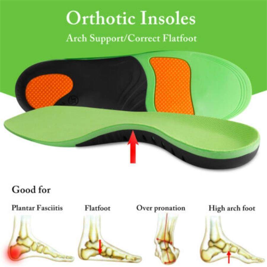 1 Pair Orthotic Insoles Plantar Fasciitis Arch Support Flat Feet Foot Inserts Gel Pads