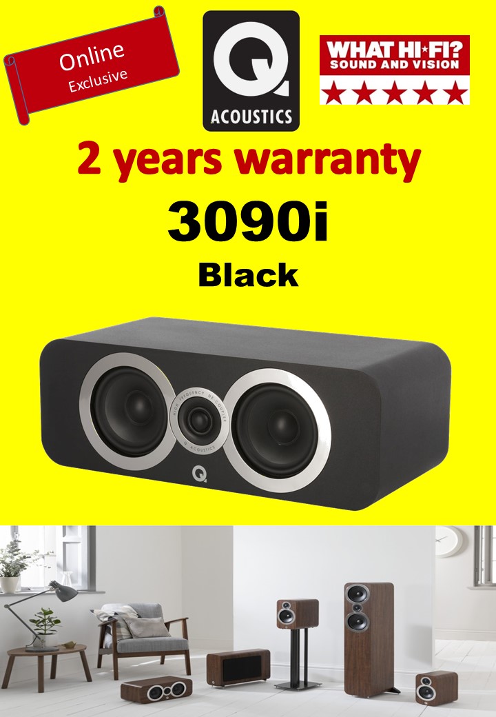 Q Acoustics 3090Ci What HiFI 5 star Award Winning Centre Speaker (Black)