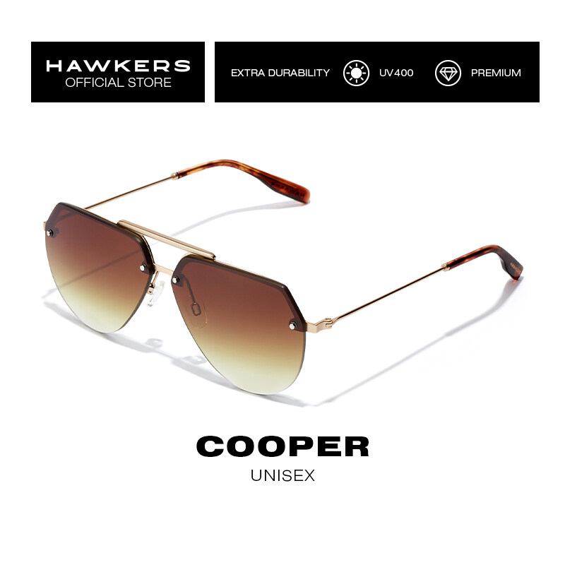 Hawkers - COOPER GOLD SMOKY BROWN Sunglasses UV400 Men Women HCOO21BWM0