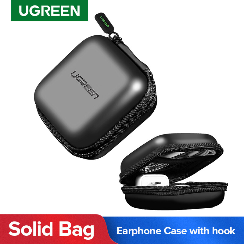 UGREEN Earbud Case Earphone Carrying Case Holder Storage Bag Headphone Mini Pouch Compatible for Wireless Beats Bose Earbuds Airpods Bluetooth Headset Wall Charger USB Adapter Cable with Carabiner