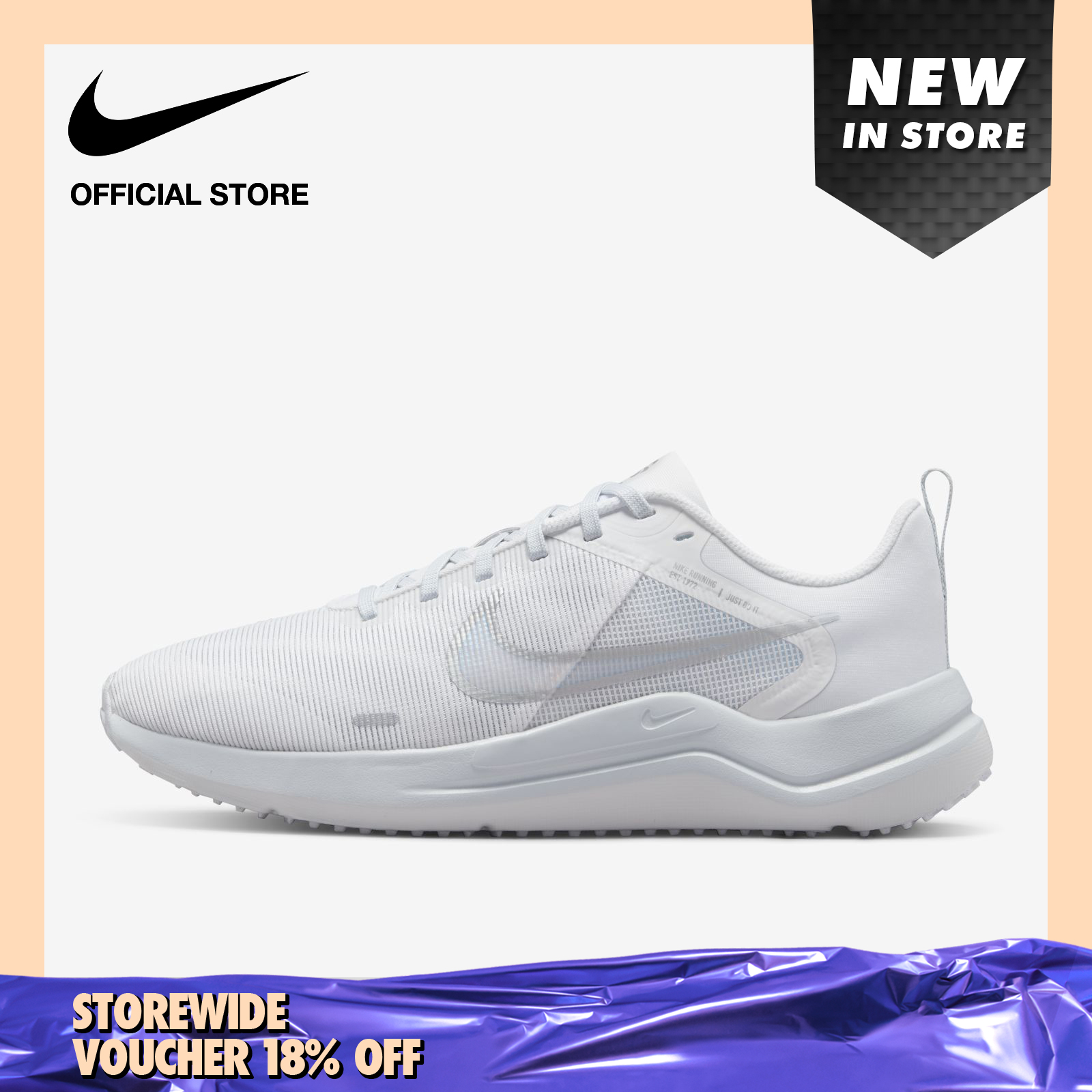 Nike Women's Downshifter 12 Road Running Shoes - White