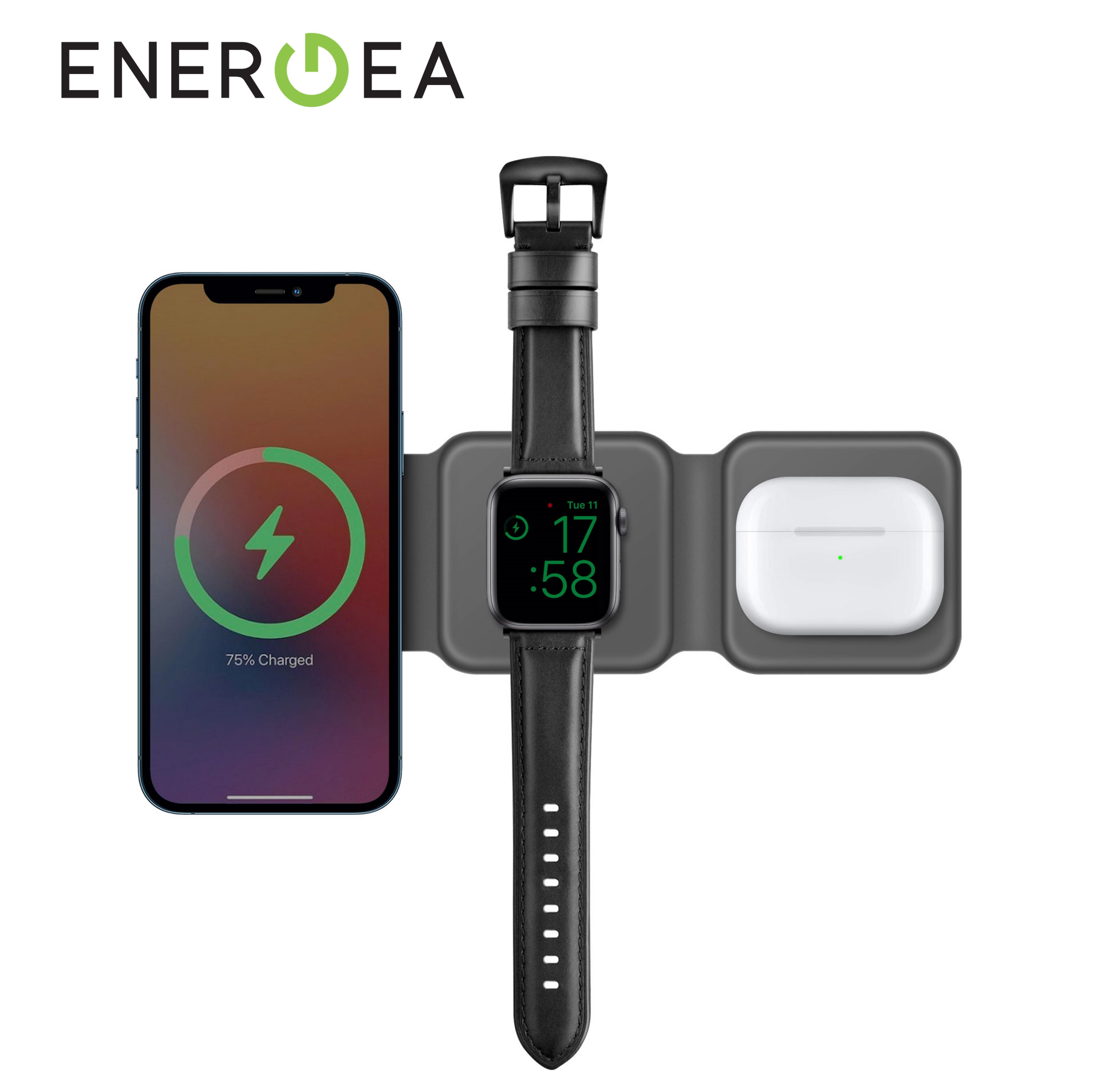 Energea Bazic GoMag Trio 3 in 1 Foldable 15W Magnectic Wireless Charger